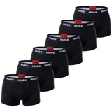 HUGO Herren Boxer Shorts, 6er Pack - Trunks Six Pack, Logo, Cotton Stretch