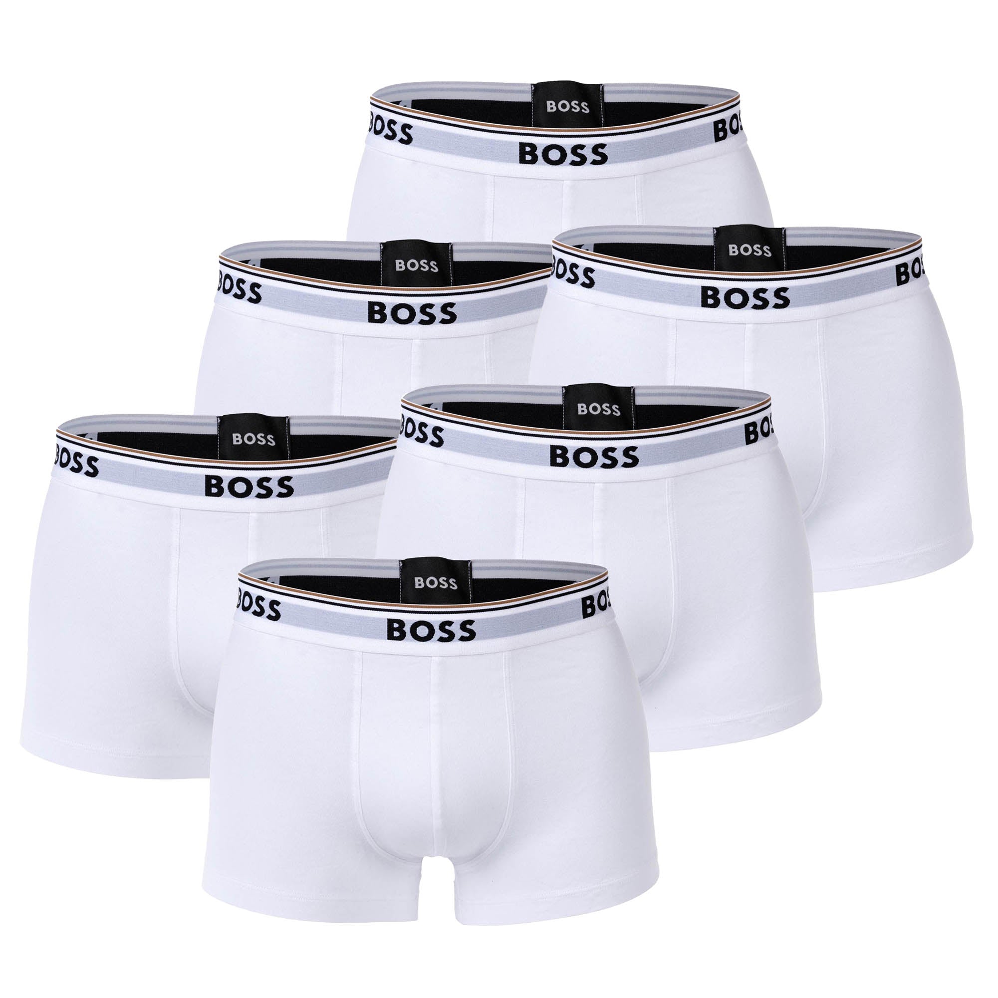 BOSS Men's Trunks, 6-pack - 6P Power, Boxer Shorts, Cotton Stretch, Logo, uni