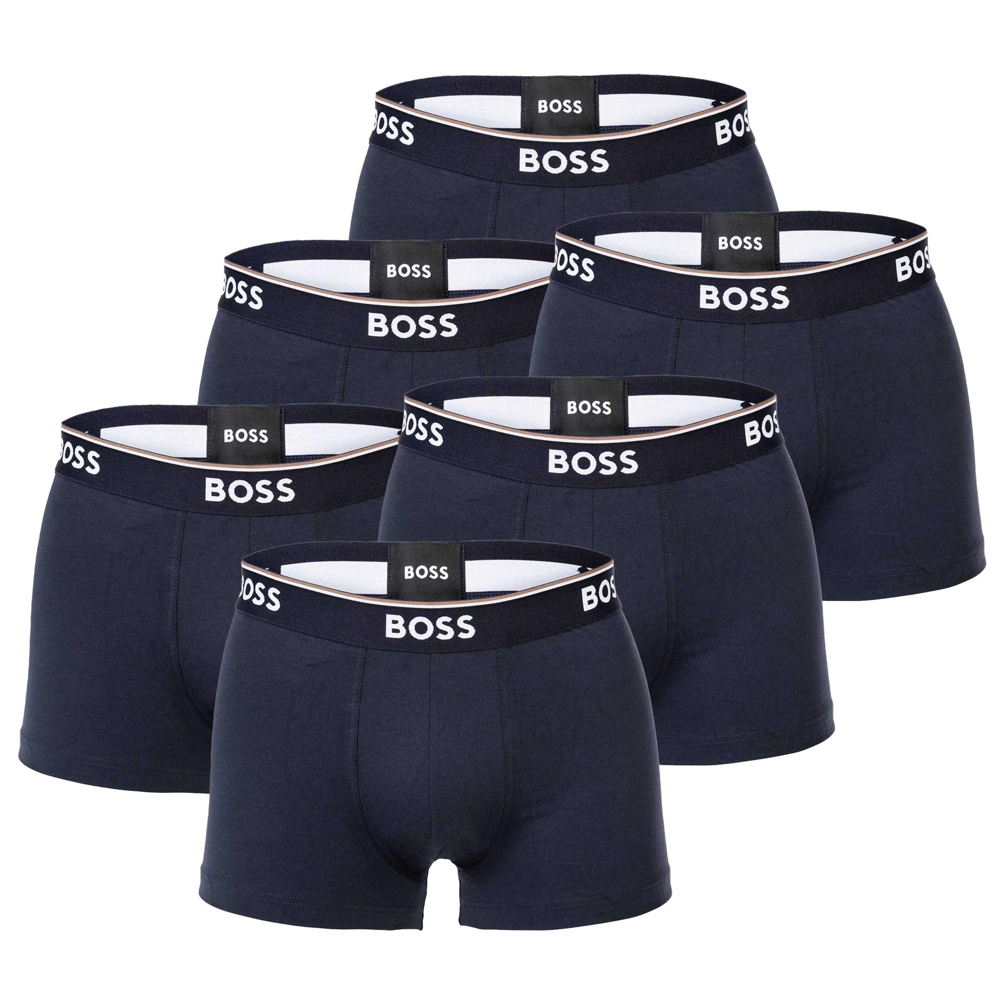 BOSS Men's Trunks, 6-pack - 6P Power, Boxer Shorts, Cotton Stretch, Logo, uni
