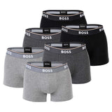 BOSS Men's Trunks, 6-pack - 6P Power, Boxer Shorts, Cotton Stretch, Logo, uni