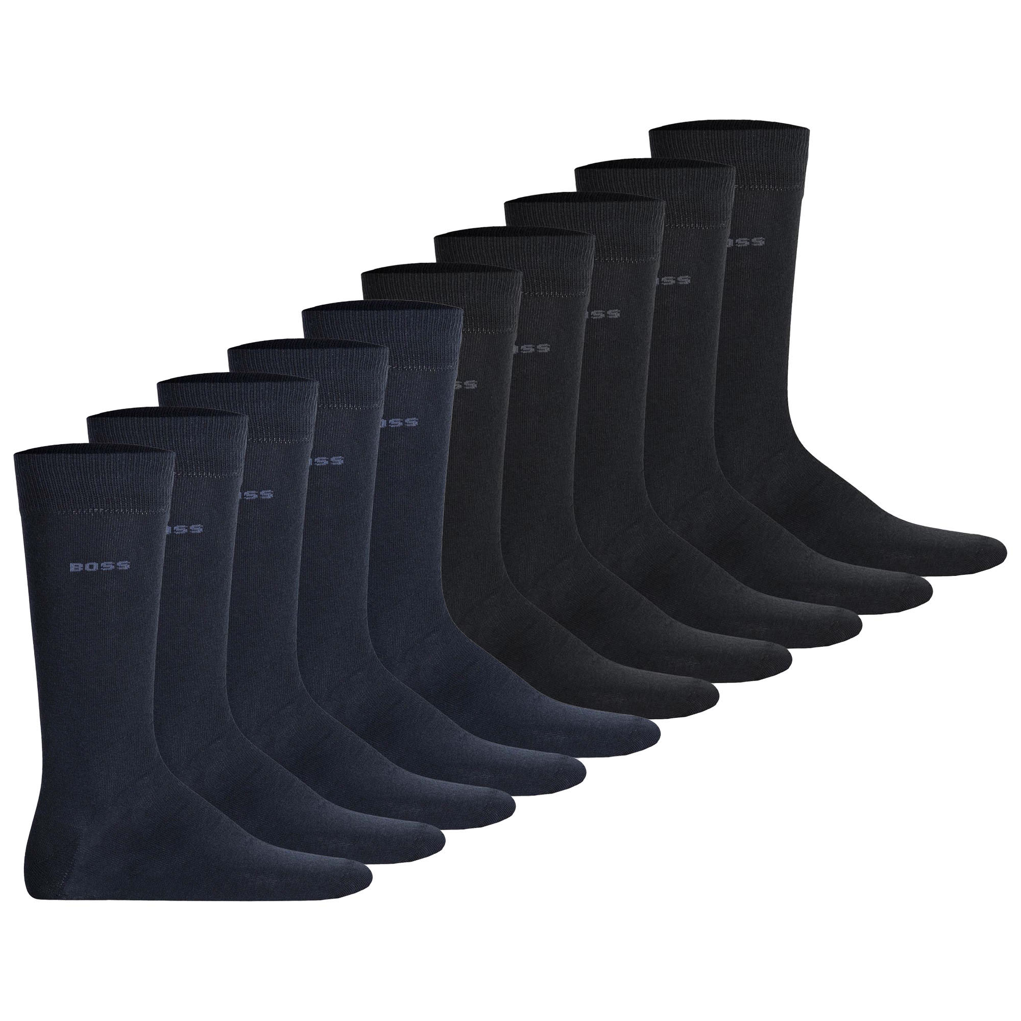 BOSS Herren Socken, 10er Pack - Kurzsocken, Baumwolle, Multipack, einfarbig