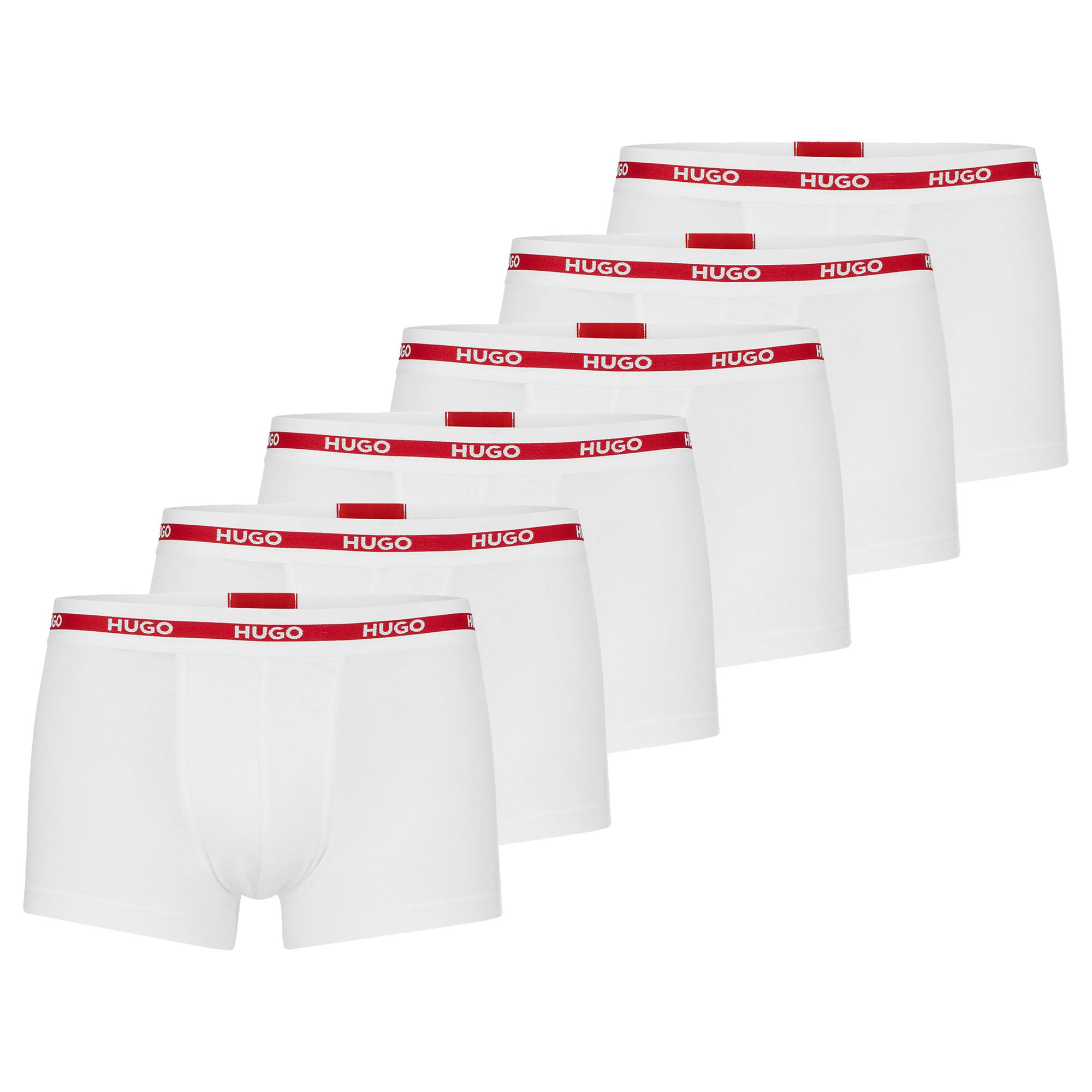HUGO Herren Boxershorts, 6er Pack - TRUNK TRIPLET PLANET, Logo, Cotton Stretch