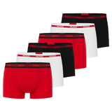 HUGO Herren Boxershorts, 6er Pack - TRUNK TRIPLET PLANET, Logo, Cotton Stretch