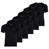 HUGO Herren T-Shirt, 6er Pack - Rundhals, Kurzarm, Logo, Baumwolle, uni