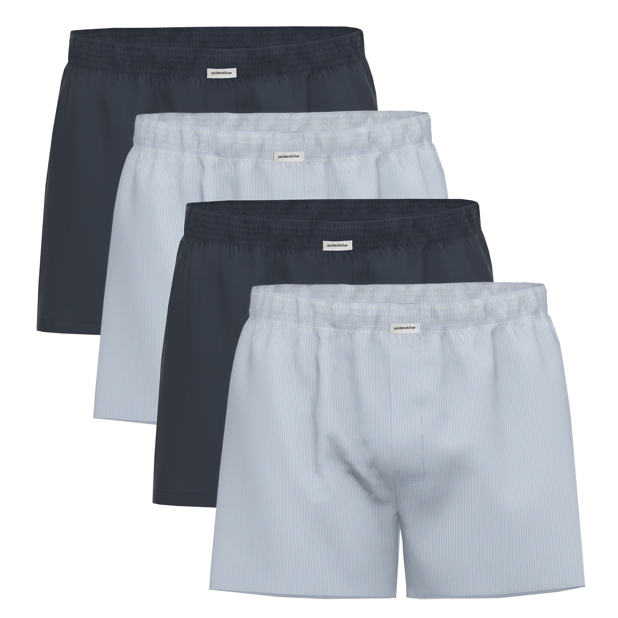 Seidensticker Herren Web-Boxershorts, 4er Pack - Boxer 4-Pack, Baumwolle, Logo