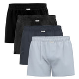 Seidensticker Herren Web-Boxershorts, 4er Pack - Boxer 4-Pack, Baumwolle, Logo