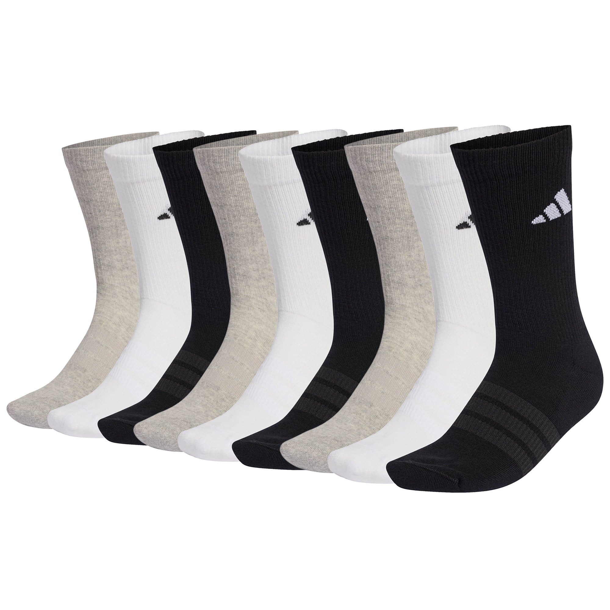 adidas Unisex Socken, 9er Pack - Cushioned Sportswear Crew Socks, Logo, gepolstert, einfarbig