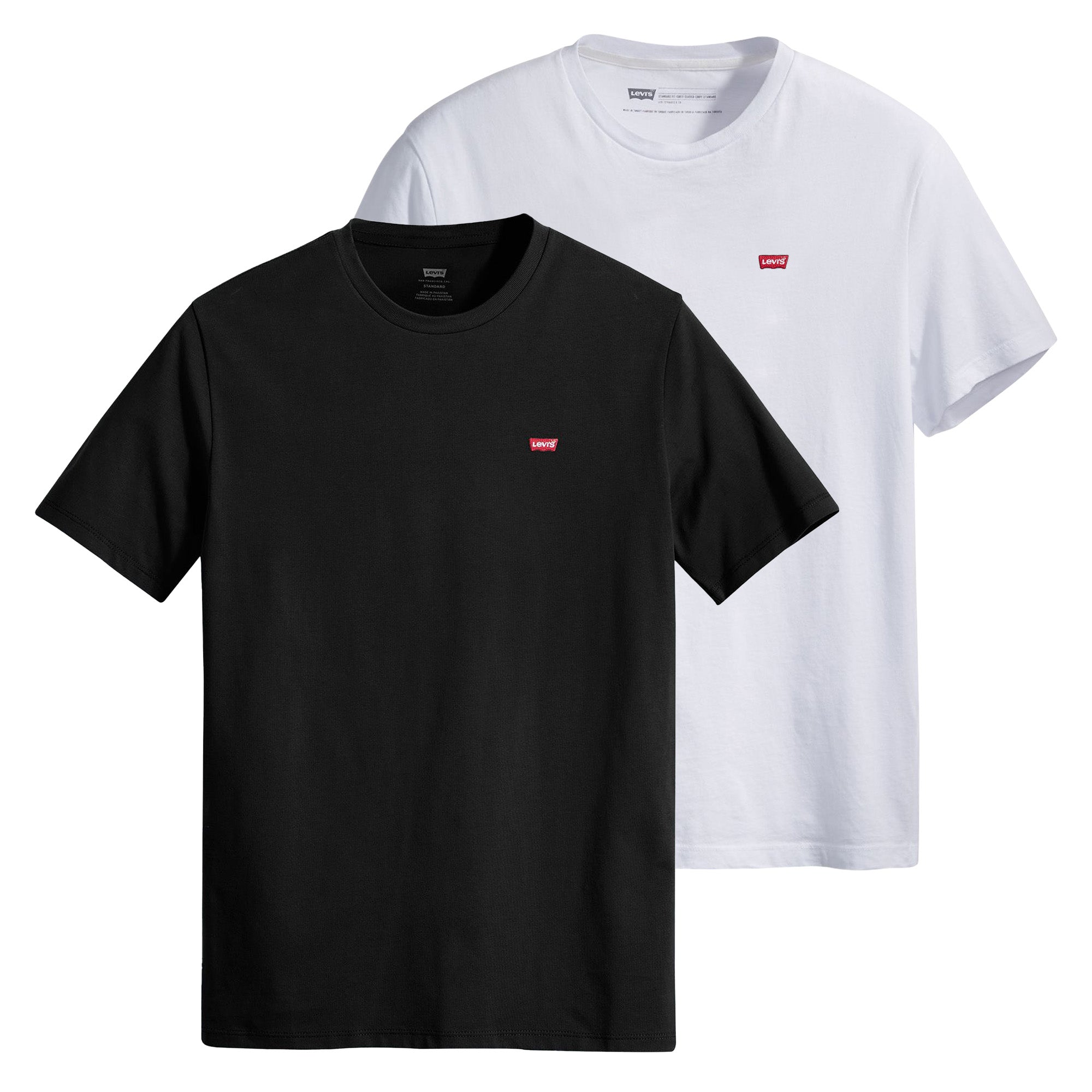 Levi's Herren T-Shirt 2er Pack - "Original Housemark Tee", Rundhals, Baumwolle