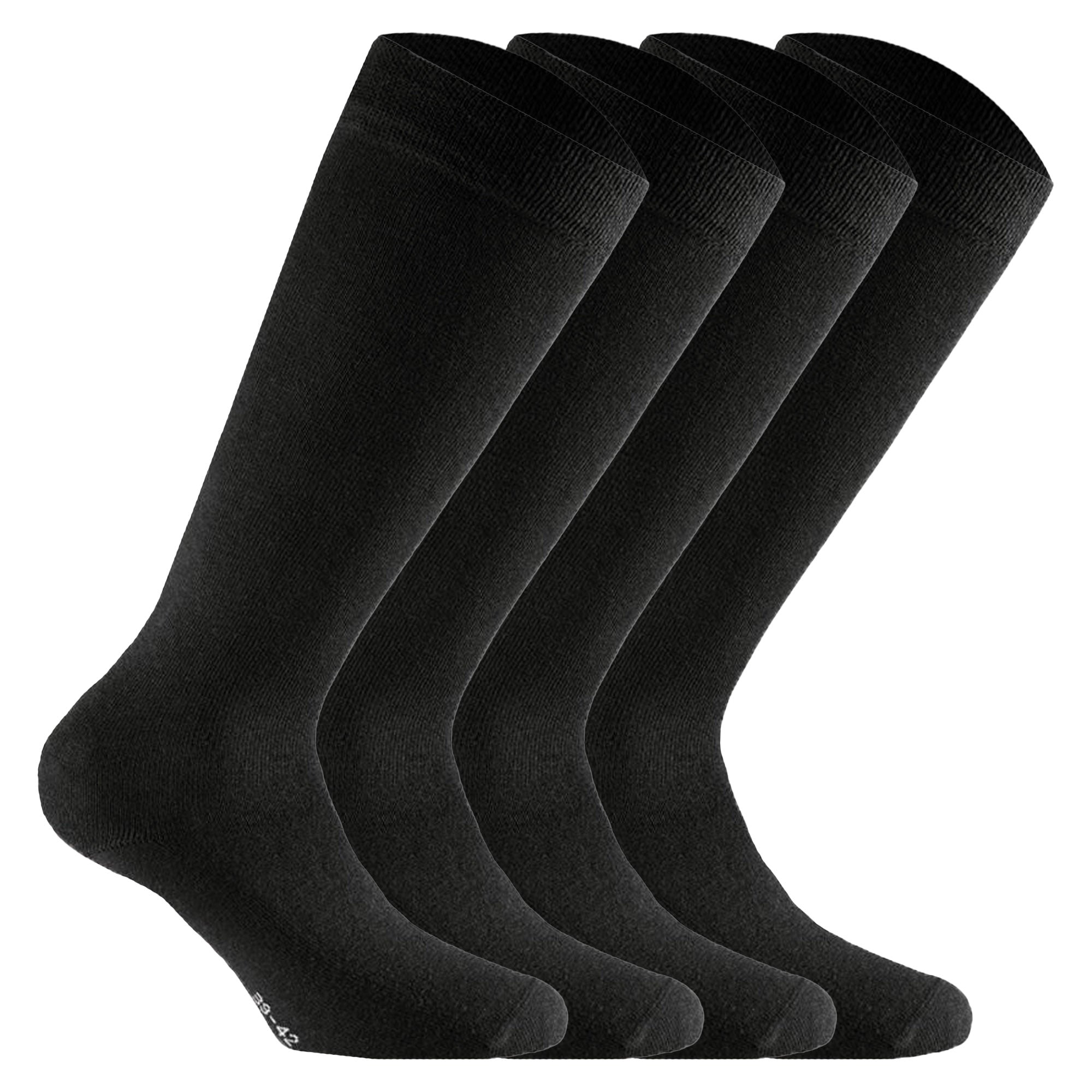 Rohner Basic Unisex Kniestrümpfe, 4er Pack - Cotton II Long, Socken, Baumwoll-Mix