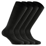 Rohner Basic Unisex Kniestrümpfe, 4er Pack - Cotton II Long, Socken, Baumwoll-Mix