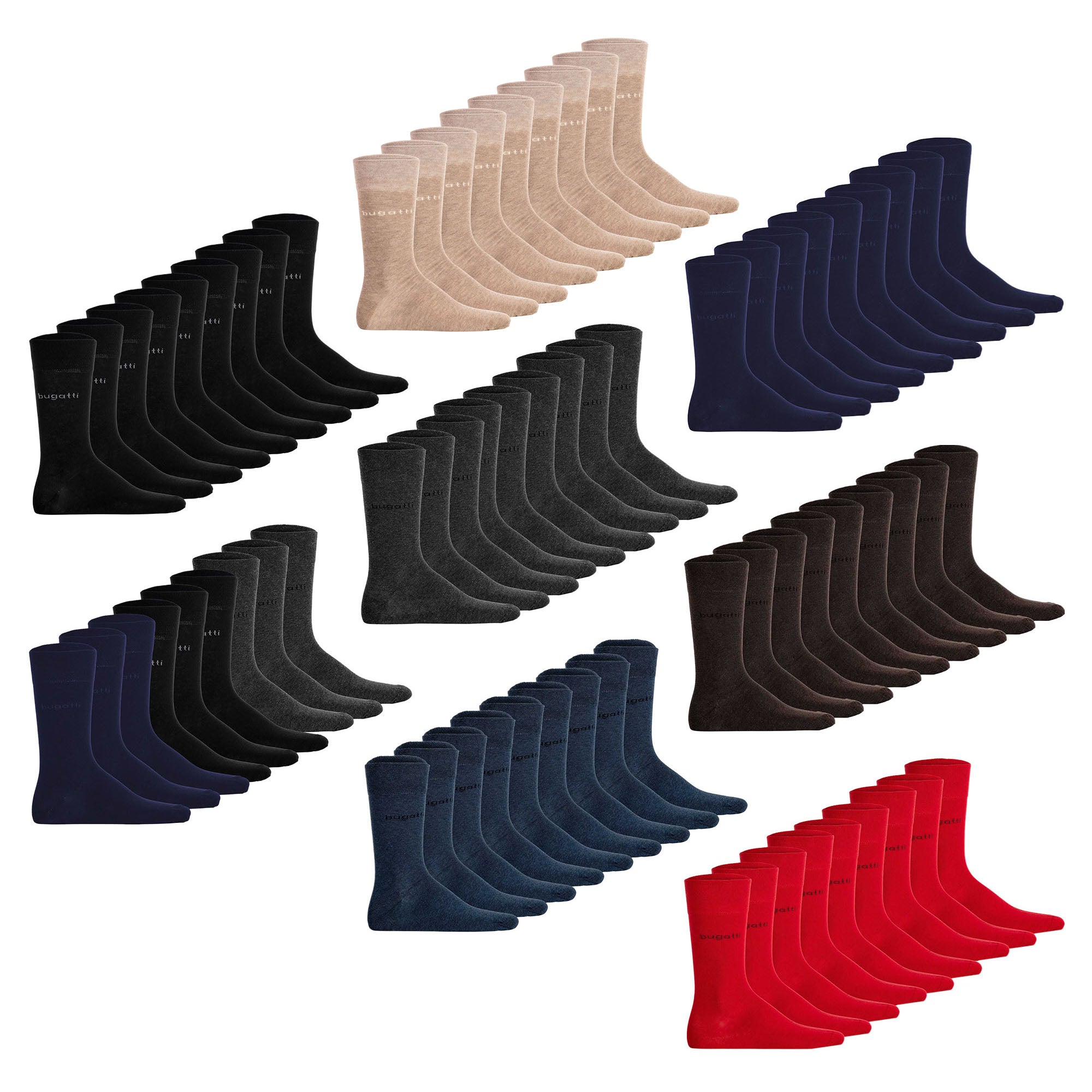 bugatti Herren Socken, 9er Pack - Socks Soft Cotton Uni Basic