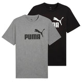 PUMA Herren T-Shirt 2er Pack - ESS No.1 Logo Tee, Rundhals, Kurzarm, uni