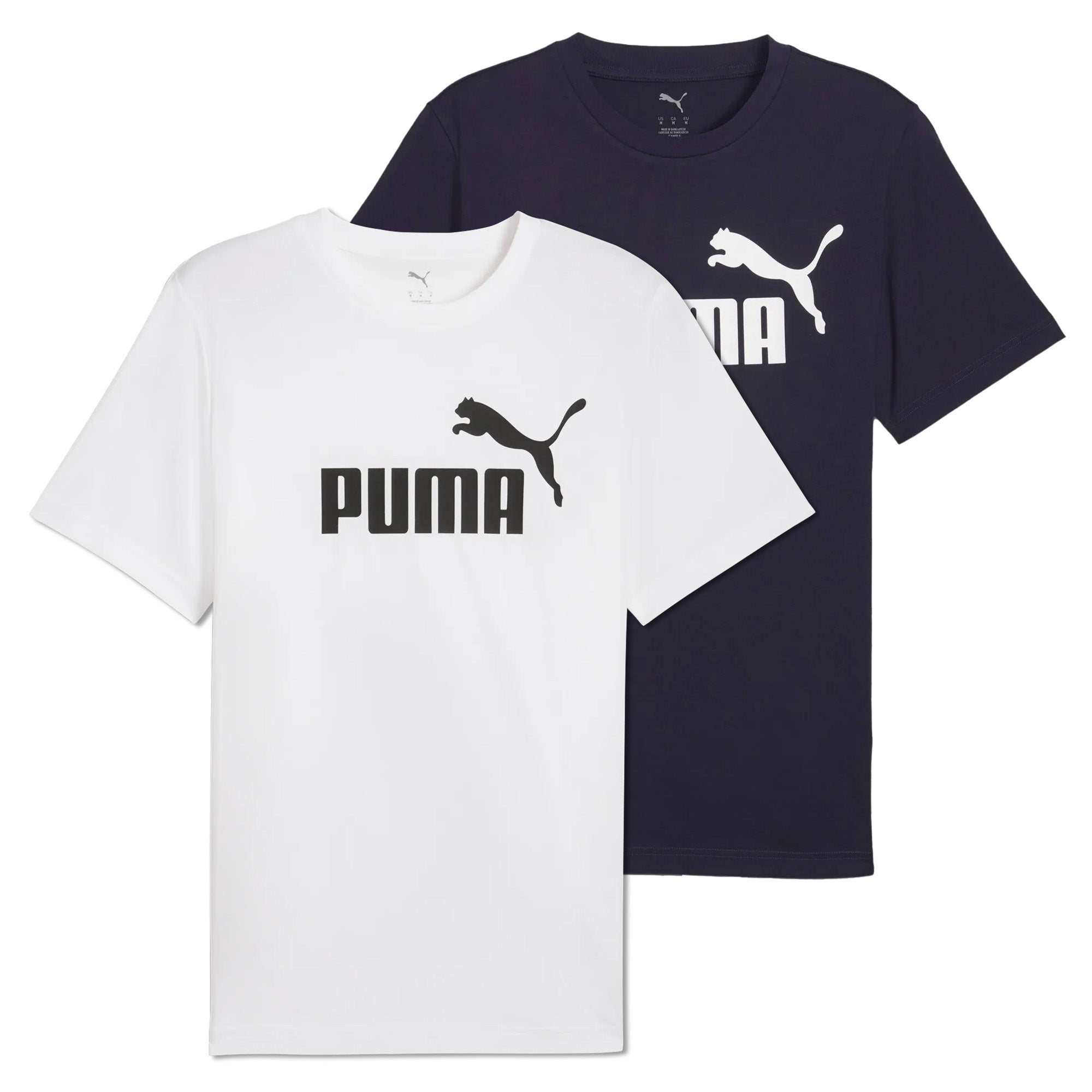 PUMA Herren T-Shirt 2er Pack - ESS No.1 Logo Tee, Rundhals, Kurzarm, uni