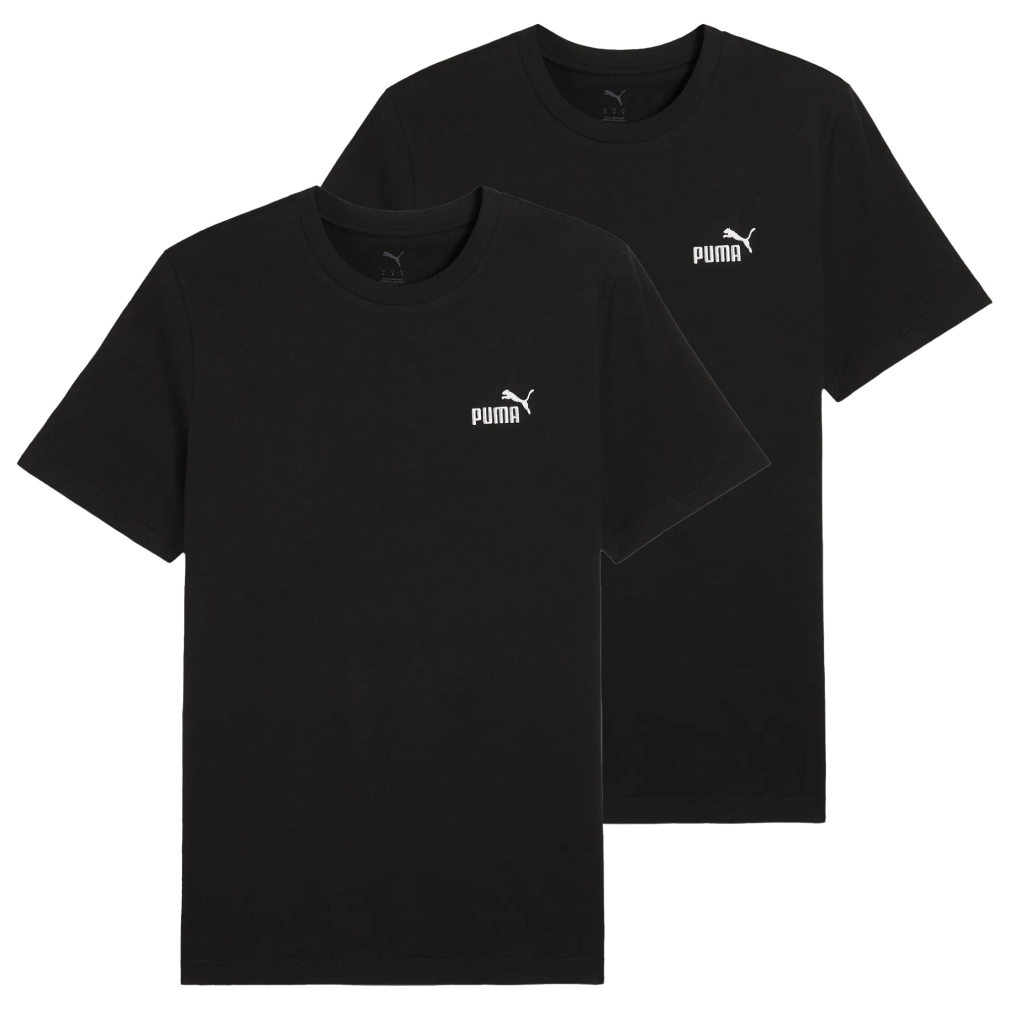 PUMA Men's T-Shirt Pack of 2 - ESS Small No. 1 Logo Tee , round neck, short sleeve, uni