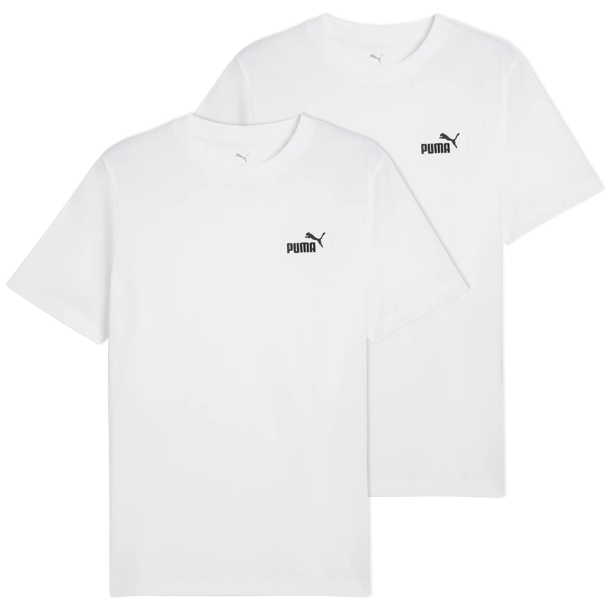 PUMA Men's T-Shirt Pack of 2 - ESS Small No. 1 Logo Tee , round neck, short sleeve, uni
