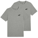 PUMA Men's T-Shirt Pack of 2 - ESS Small No. 1 Logo Tee , round neck, short sleeve, uni