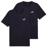 PUMA Men's T-Shirt Pack of 2 - ESS Small No. 1 Logo Tee , round neck, short sleeve, uni