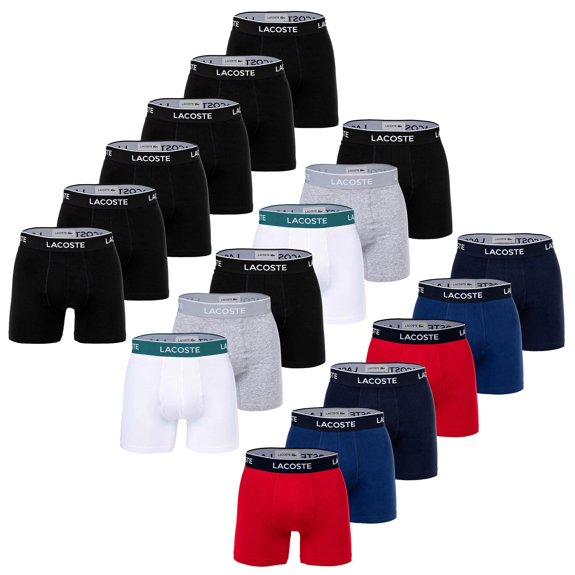 LACOSTE Herren Boxershorts, 6er Pack - Boxer Briefs, Cotton Stretch, Logobund
