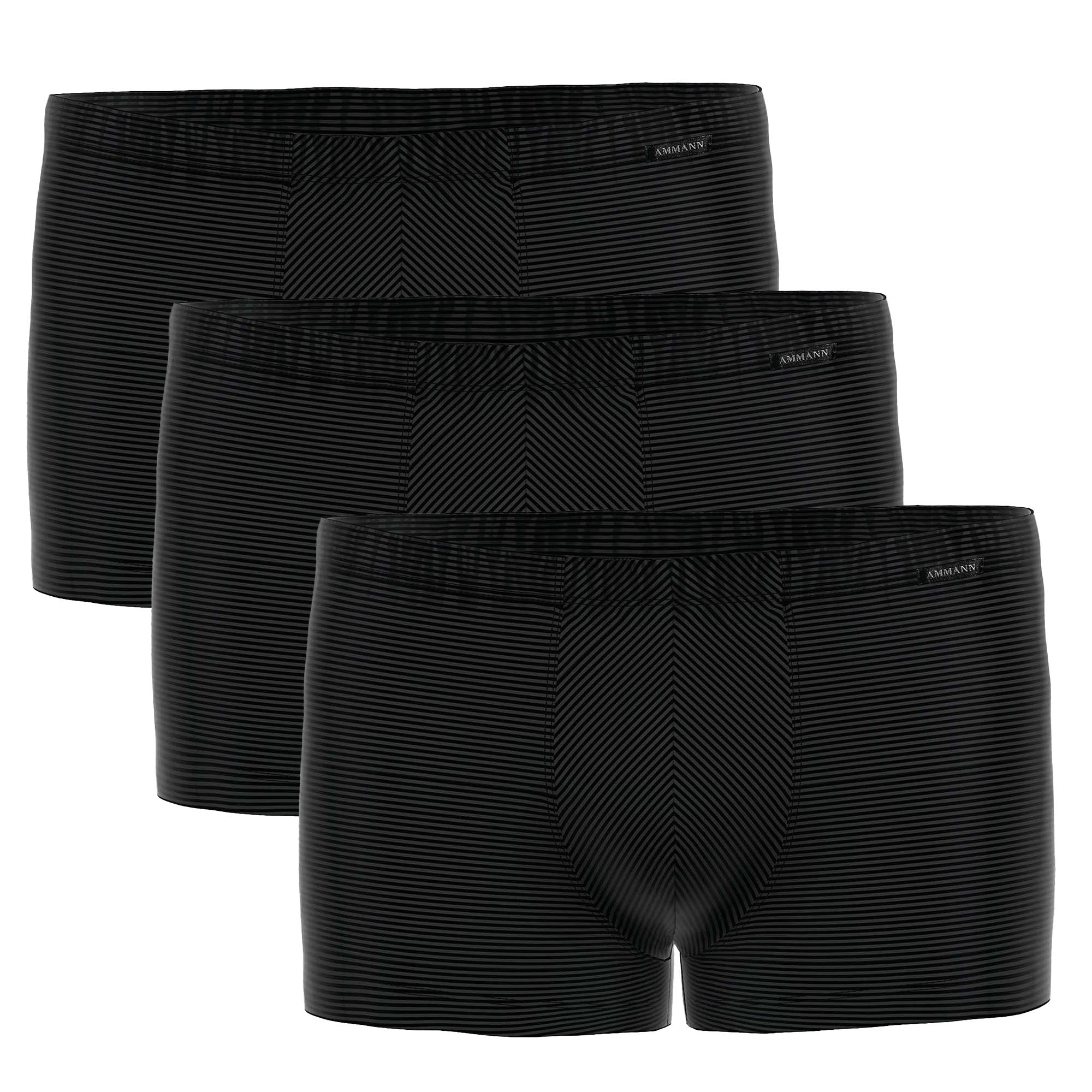 AMMANN Herren Boxershorts 3er Pack - Retro Short Cotton & More, Ton-in-Ton Streifen, Baumwollmischung