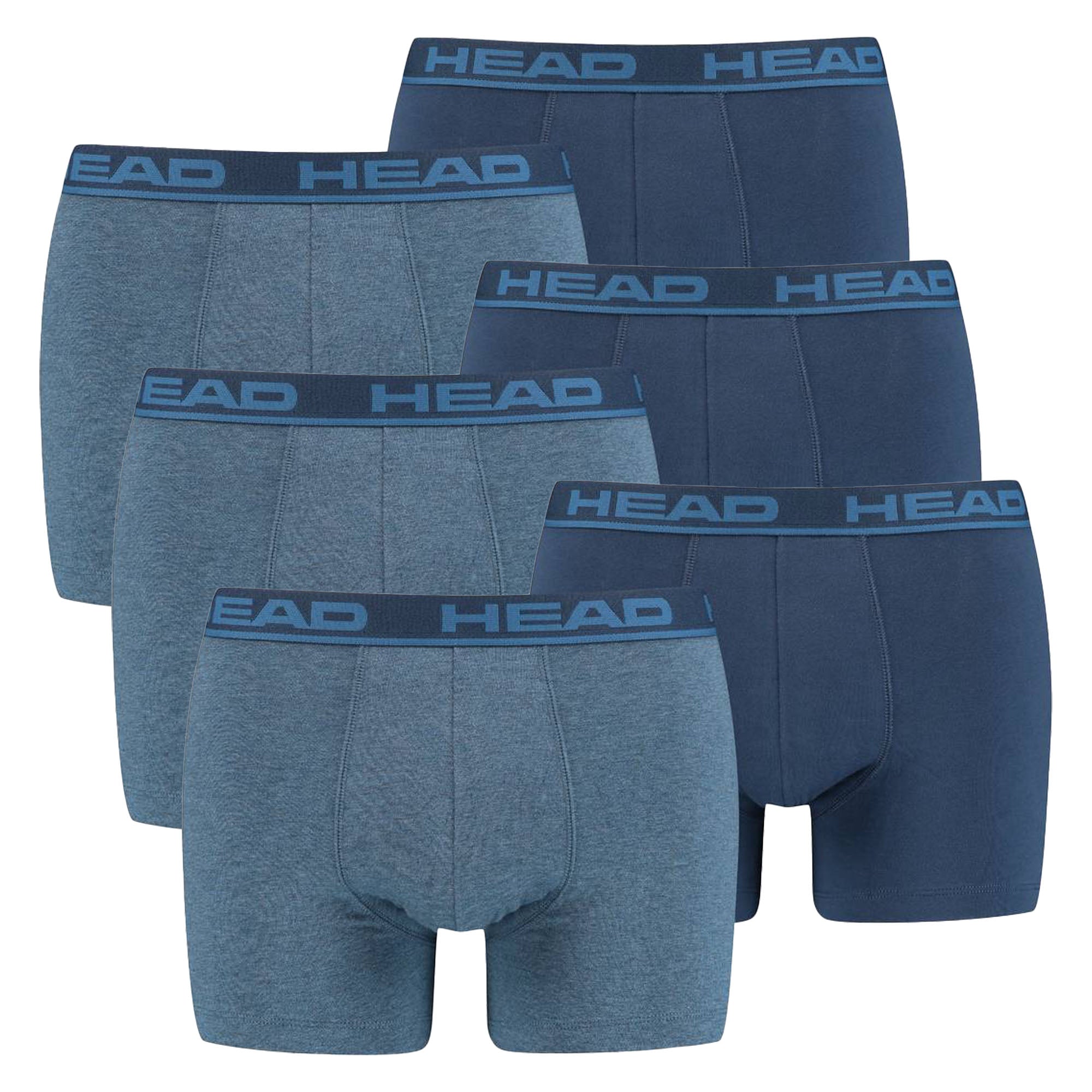 HEAD Herren Boxershort, 6er Pack - Basic, Baumwoll Stretch, einfarbig