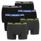 HEAD Herren Boxershort, 6er Pack - Basic, Baumwoll Stretch, einfarbig