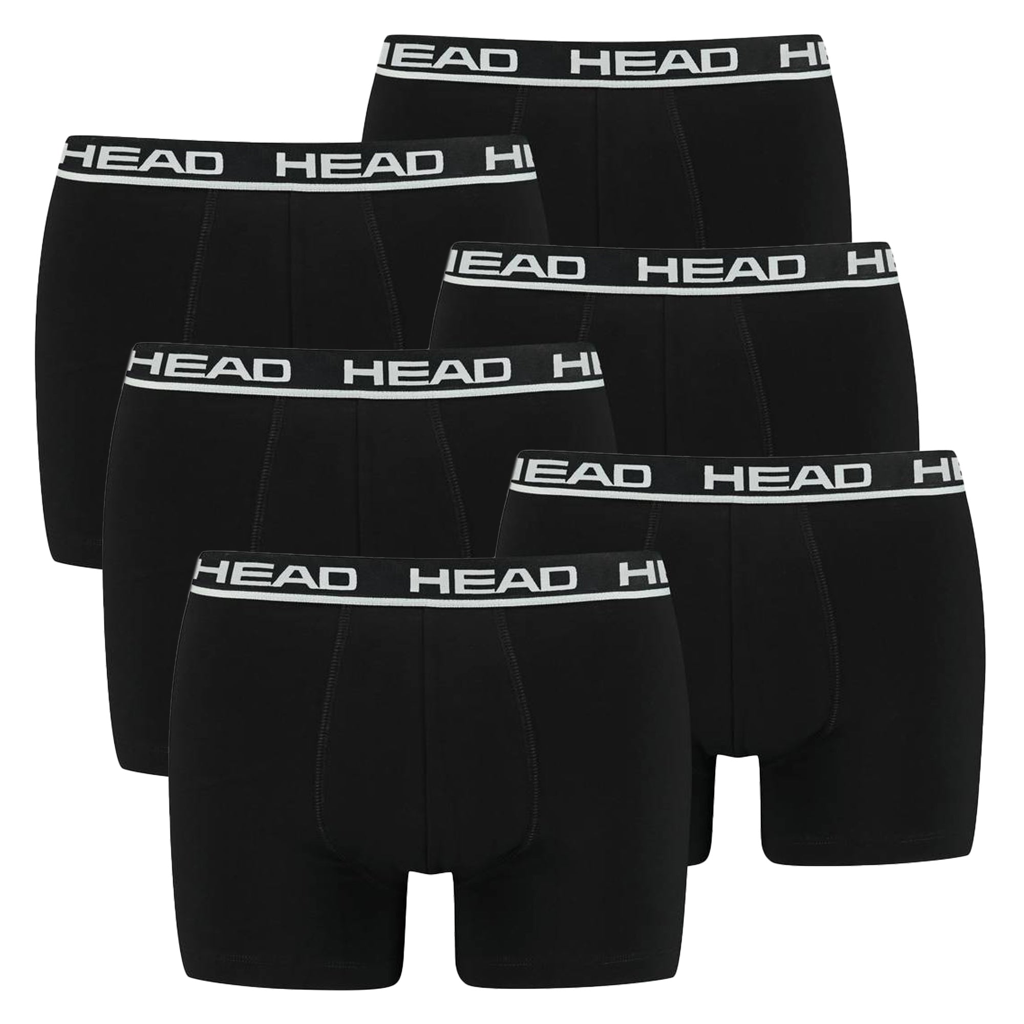 HEAD Herren Boxershort, 6er Pack - Basic, Baumwoll Stretch, einfarbig