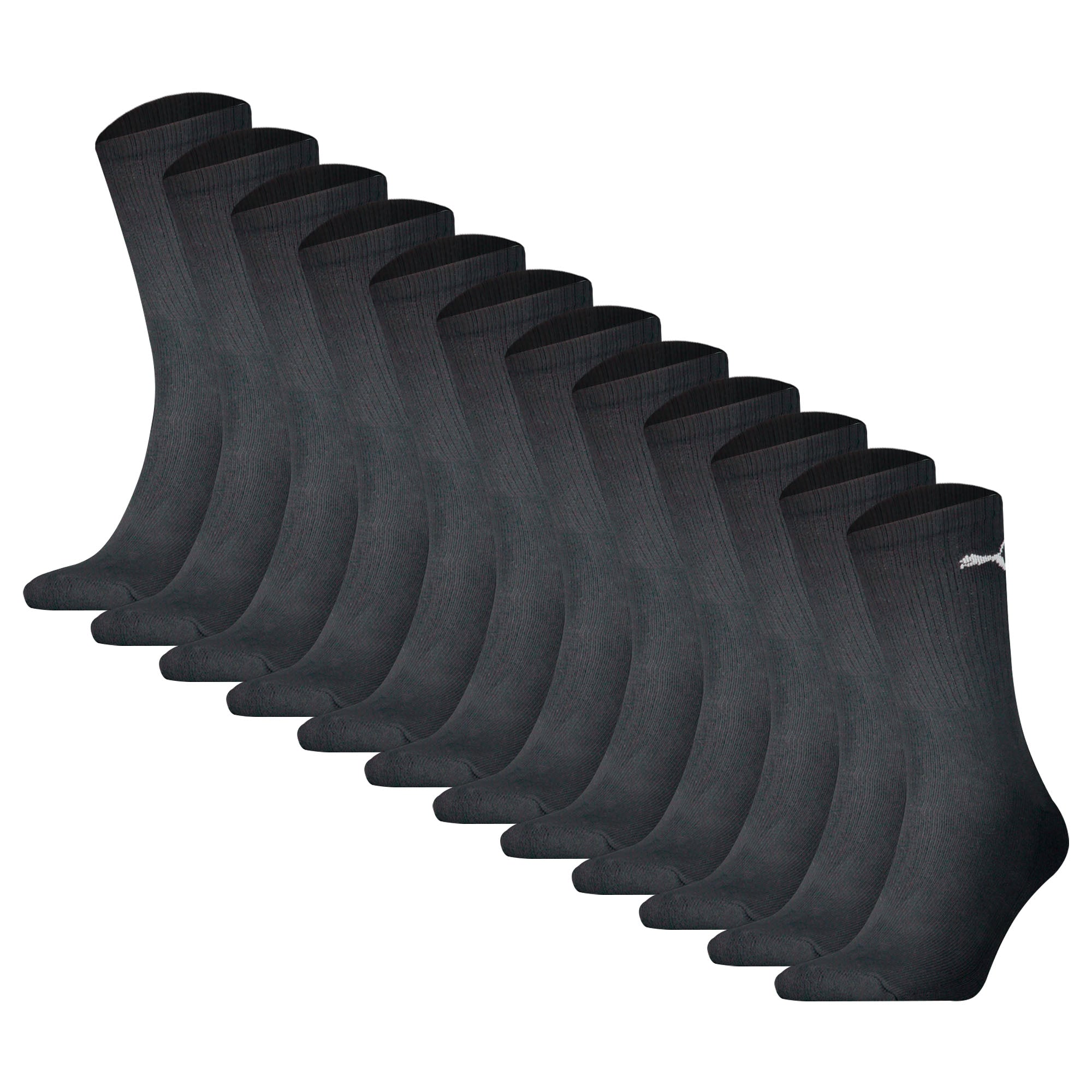 PUMA Unisex Sports Socks, 12-Pack - Sport Crew Socks, ECOM, Logo, plain