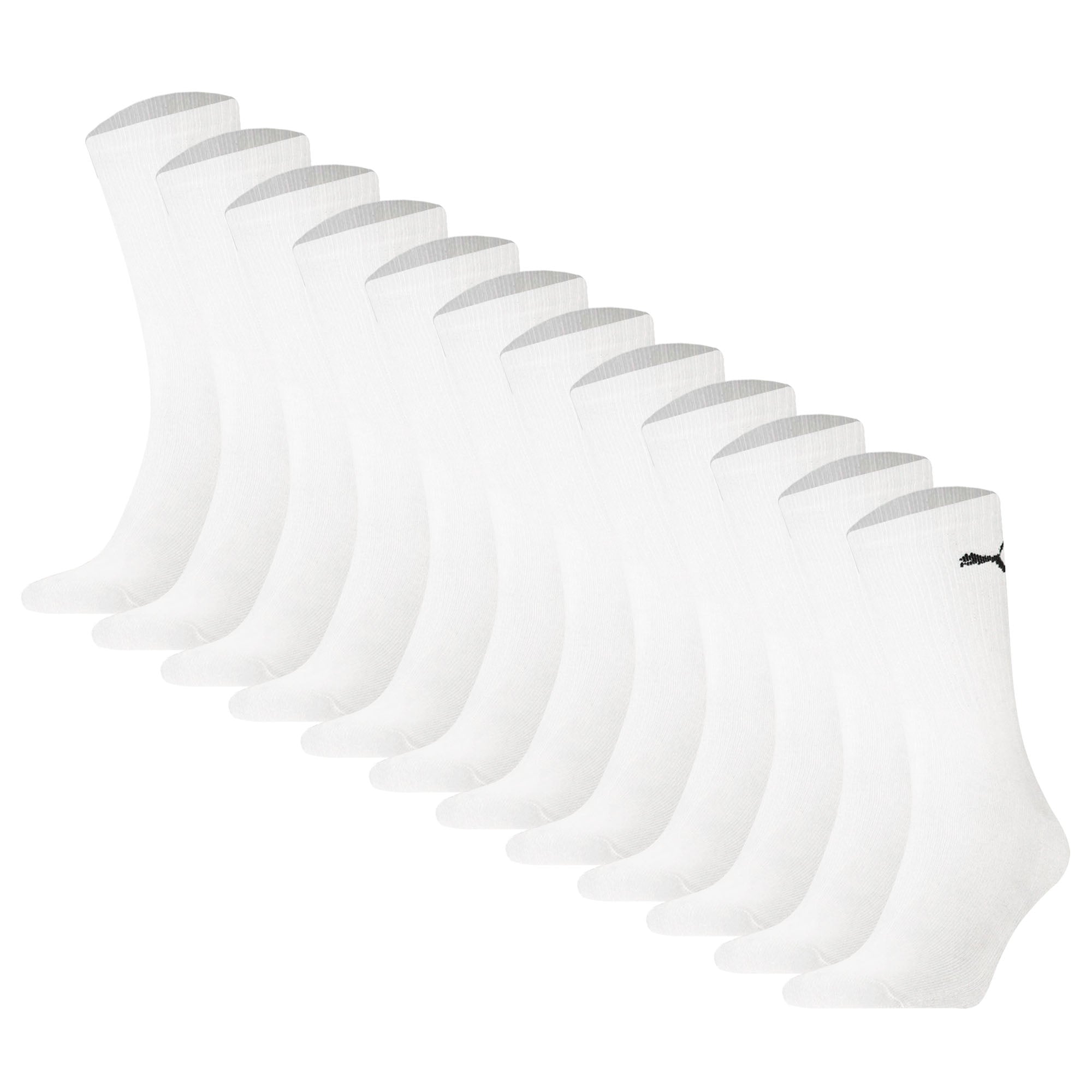 PUMA Unisex Sports Socks, 12-Pack - Sport Crew Socks, ECOM, Logo, plain