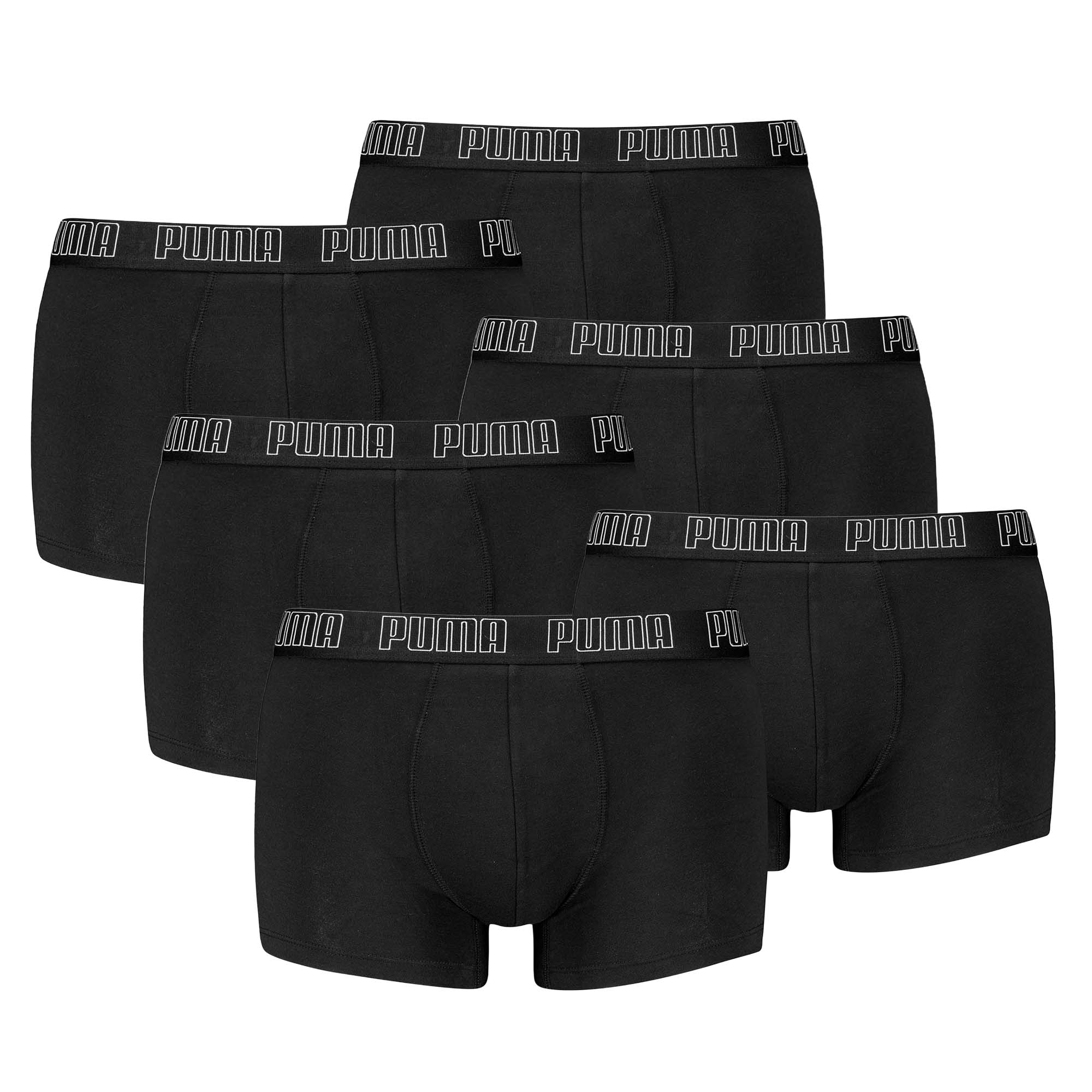 PUMA Herren Boxershorts, 6er Pack - Everyday Trunks 6P, Cotton Stretch, einfarbig