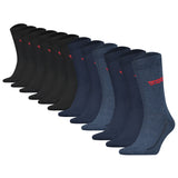 Levi's Herren Socken 12er Pack - Regular Cut Batwing, ECOM, Logo, einfarbig