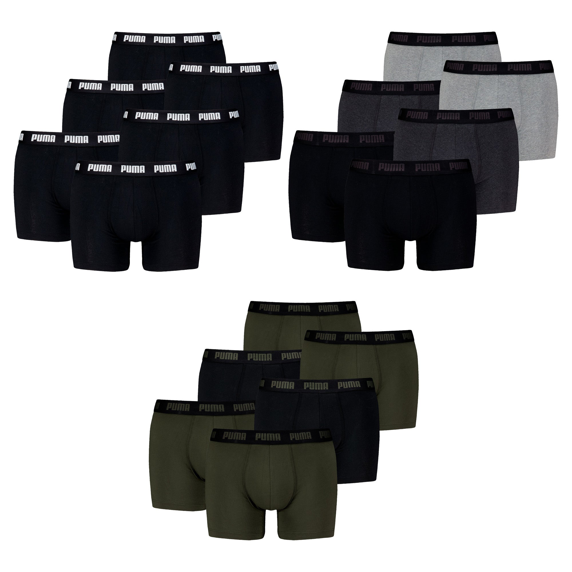 PUMA Herren Boxershorts, 6er Pack - Everyday Boxers 6P, Cotton Stretch, einfarbig