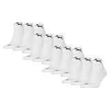 PUMA Unisex Quartersocken, 12er Pack - Cushioned Quarter 12P, Logo, einfarbig