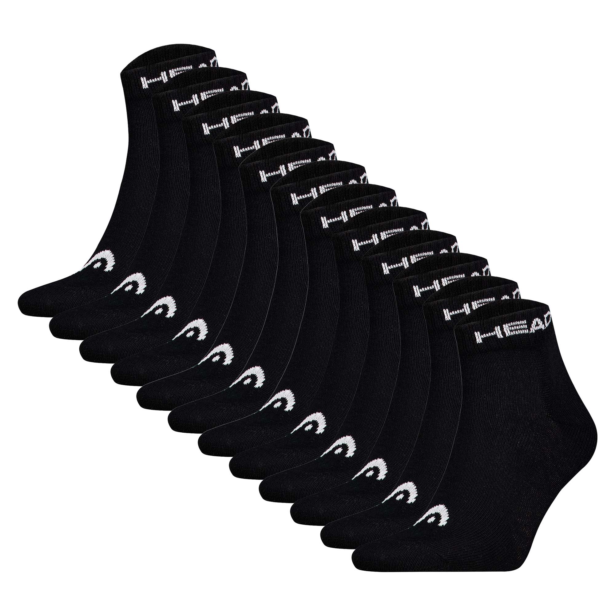 HEAD Unisex Quarter socks, 12-pack - Elements All Sport Quarter, logo, solid colour