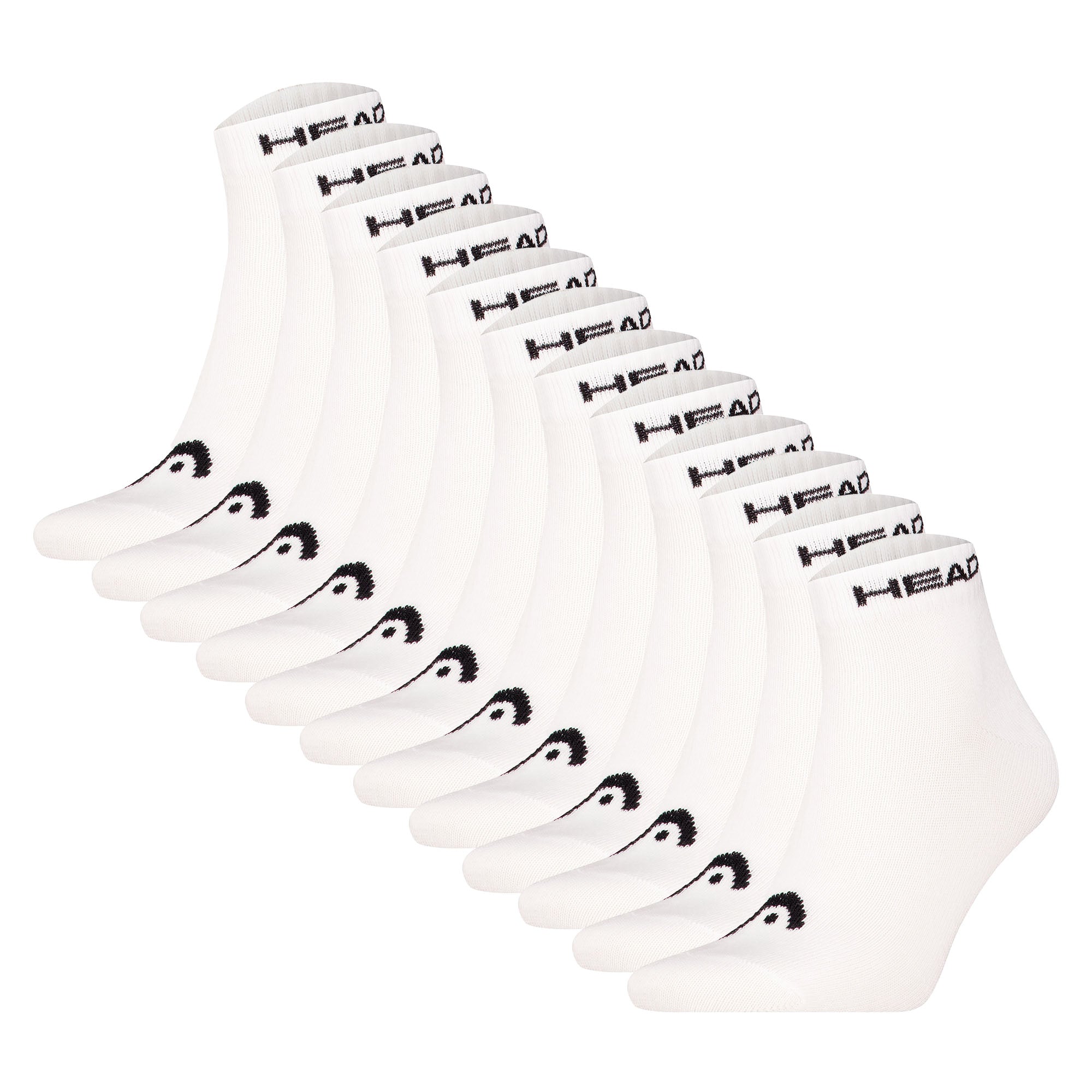 HEAD Unisex Quarter socks, 12-pack - Elements All Sport Quarter, logo, solid colour