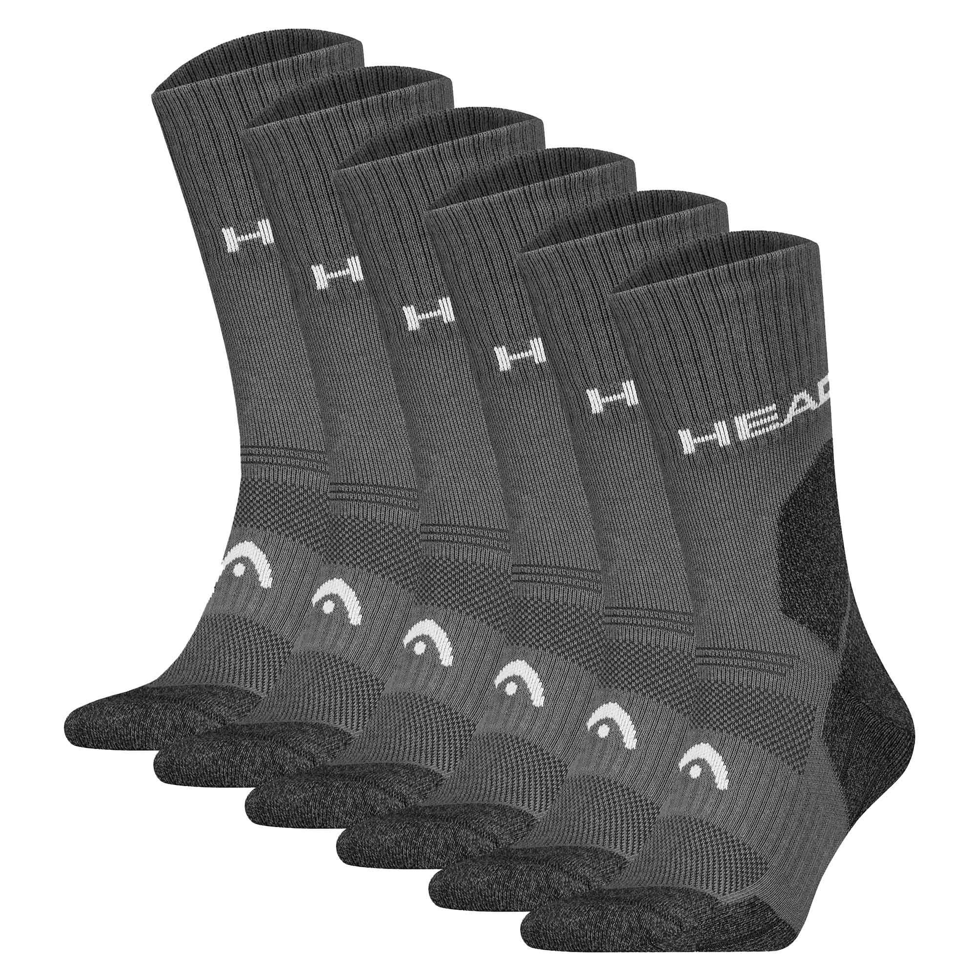 HEAD Unisex Wandersocken, 6er Pack - Hiking All Climates Crew, Sportsocken, Logo