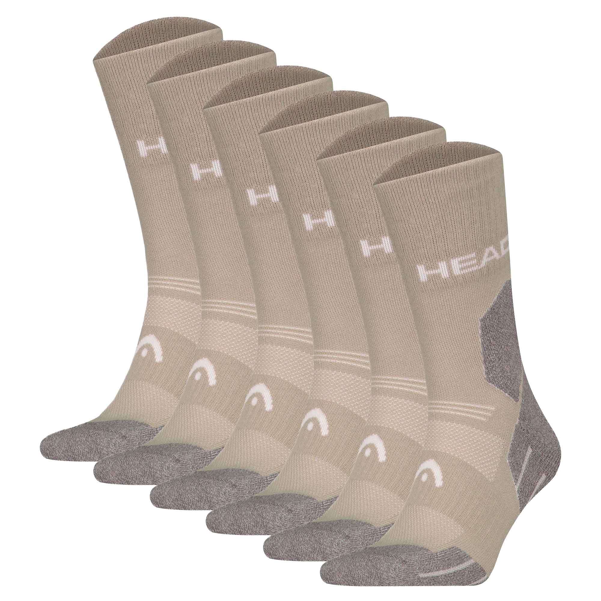 HEAD Unisex Wandersocken, 6er Pack - Hiking All Climates Crew, Sportsocken, Logo