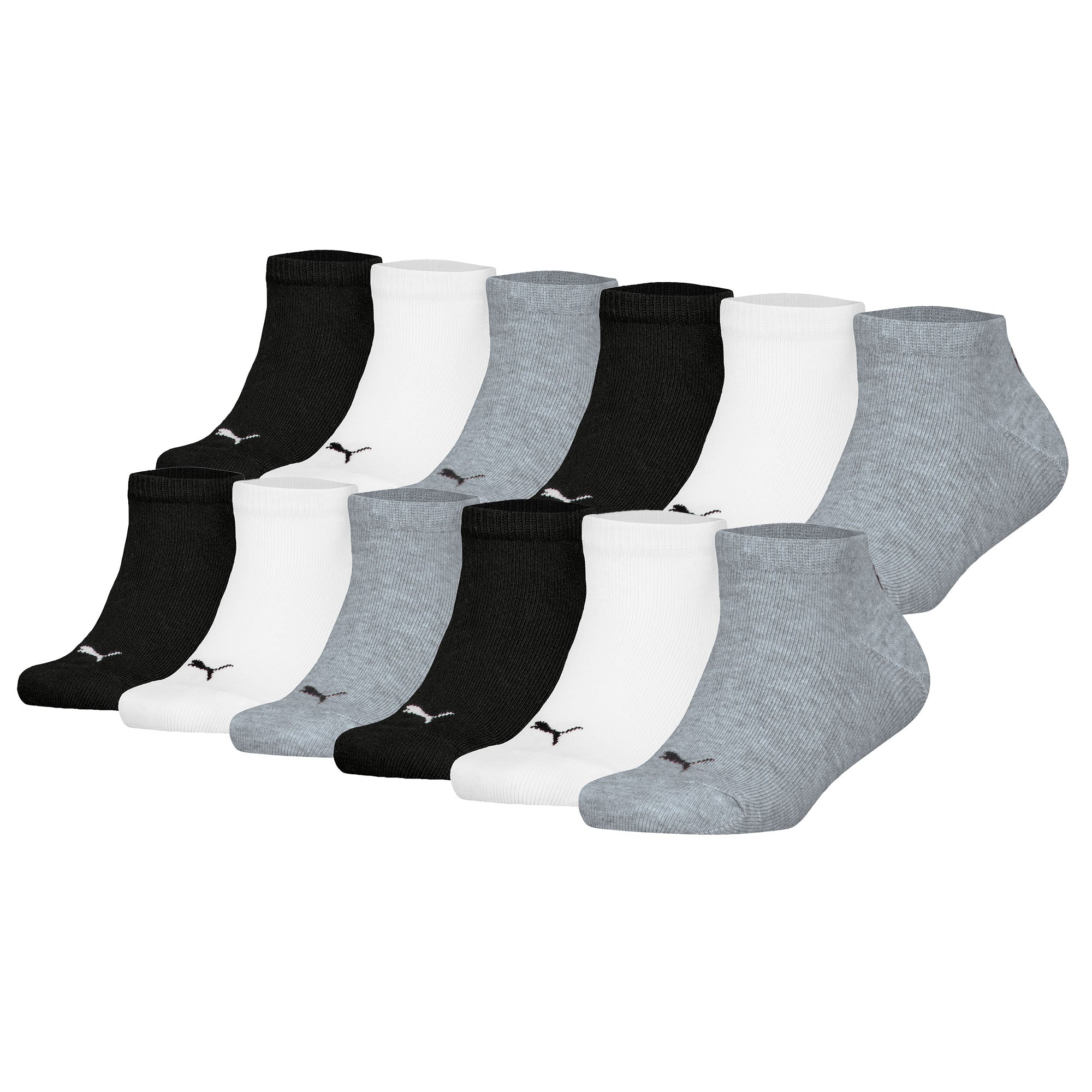 PUMA Kinder Sneakersocken, 12er Pack - Plain Sneaker 12P, Logo, einfarbig