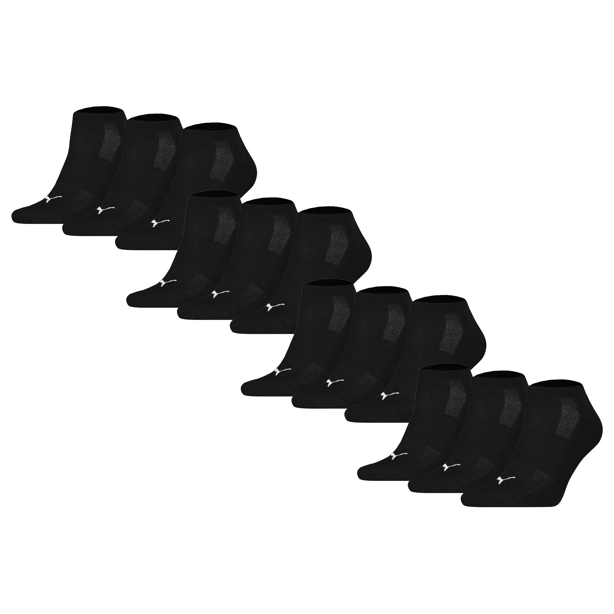 PUMA Unisex Sneakersocken, 12er Pack - Cushioned Sneaker 12P, Logo, einfarbig