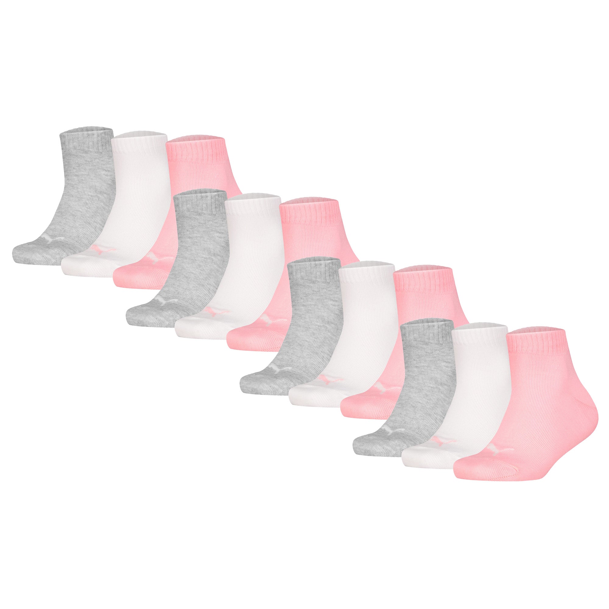 PUMA Kids Quarter Socks, 12-Pack - Plain Quarter 12P, Logos, single colour