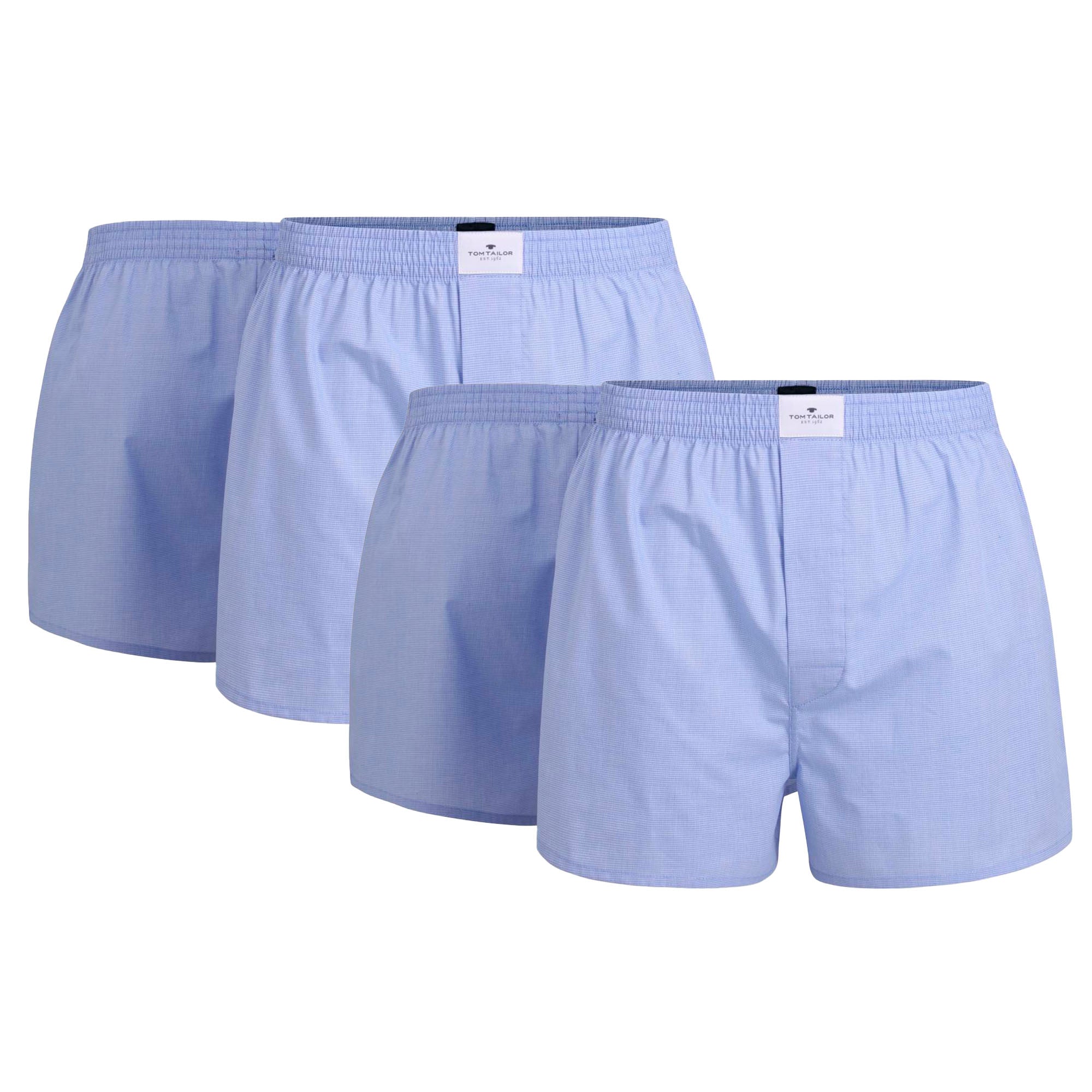 TOM TAILOR Herren Boxershorts, 4er Pack - Web-Shorts, Baumwolle, Poplin, kariert