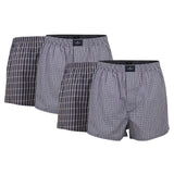 TOM TAILOR Herren Boxershorts, 4er Pack - Web-Shorts, Baumwolle, Poplin, kariert