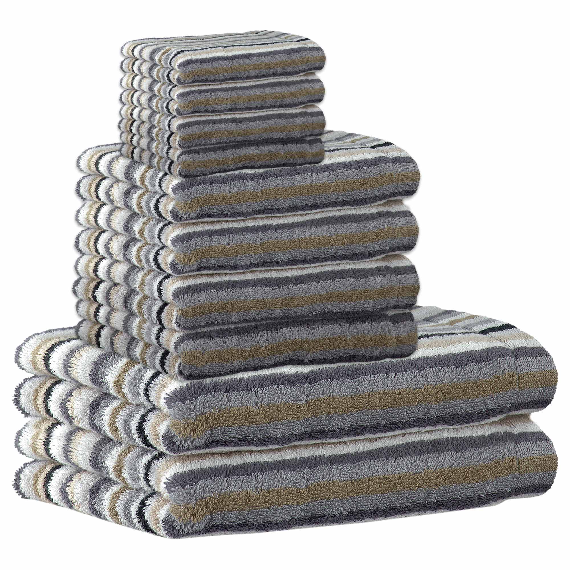 CAWÖ Handtuch Set, 10-tlg. - C Life Style Stripes, 2x Duschtuch, 4x Handtuch, 4x Gästetuch