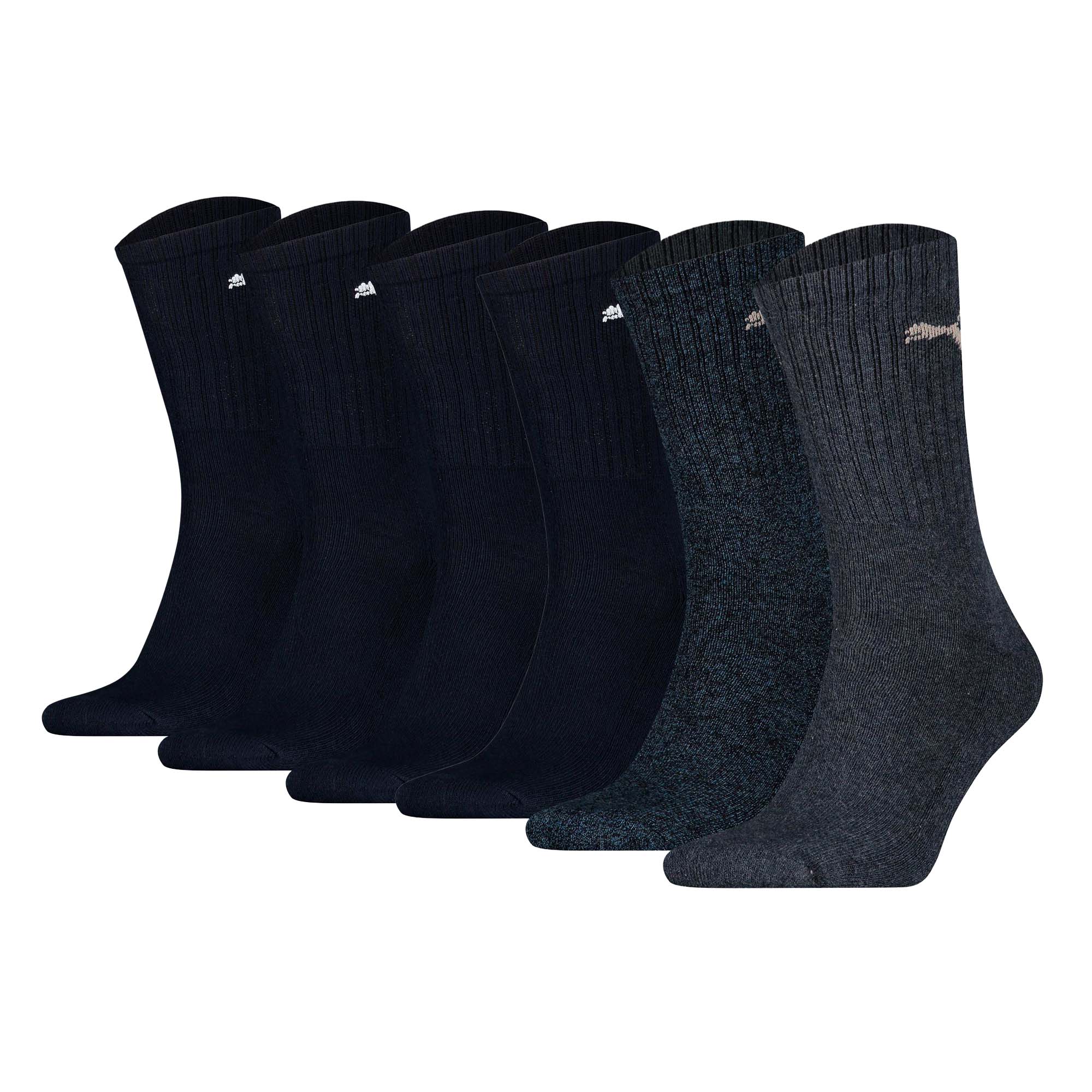 PUMA Unisex Sportsocken, 6er Pack - Tennissocken, Crew Sport Socken, einfarbig (2x 3 Paar)