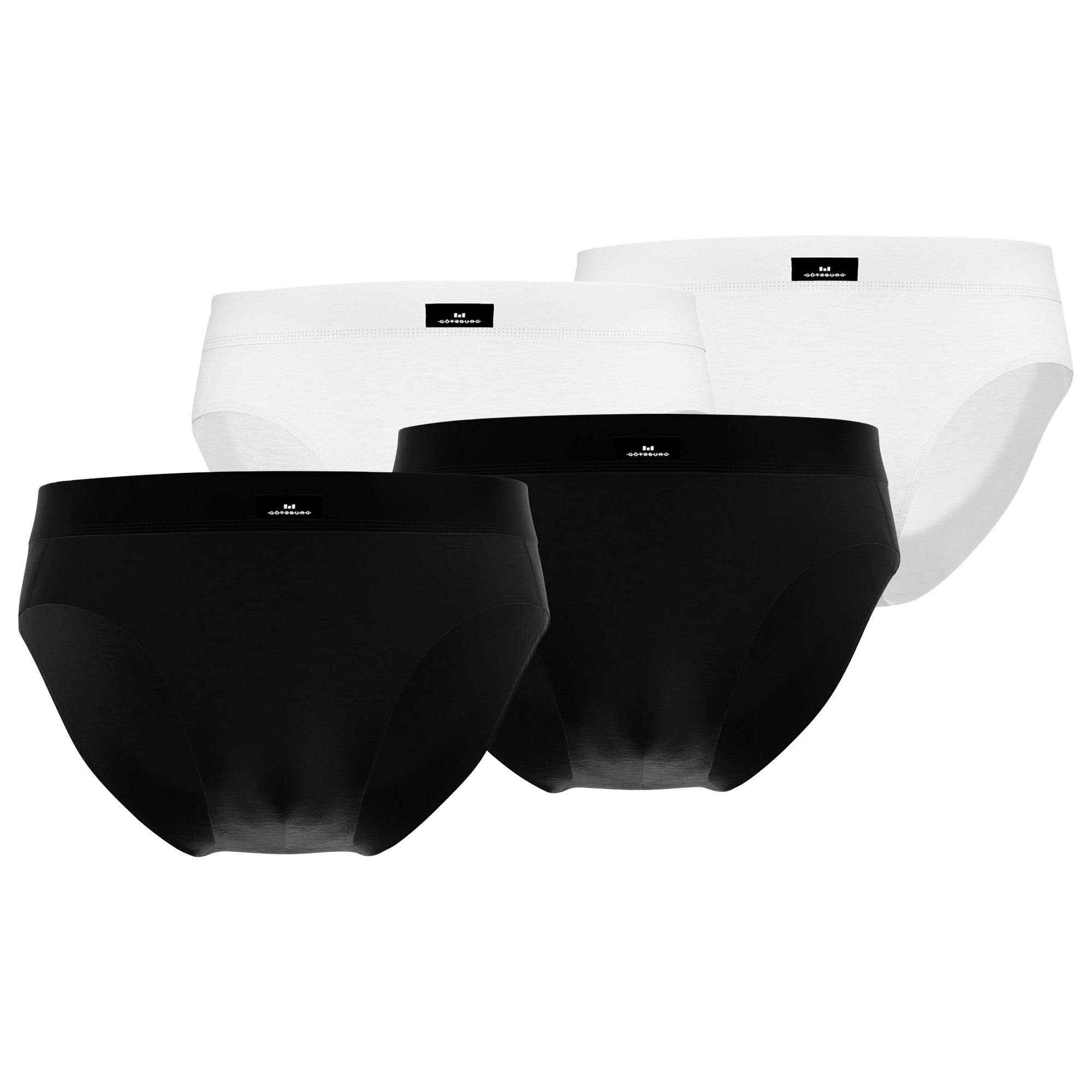 GÖTZBURG Men's briefs, 4-pack - X-lastic, underwear, pants, logo, solid colour