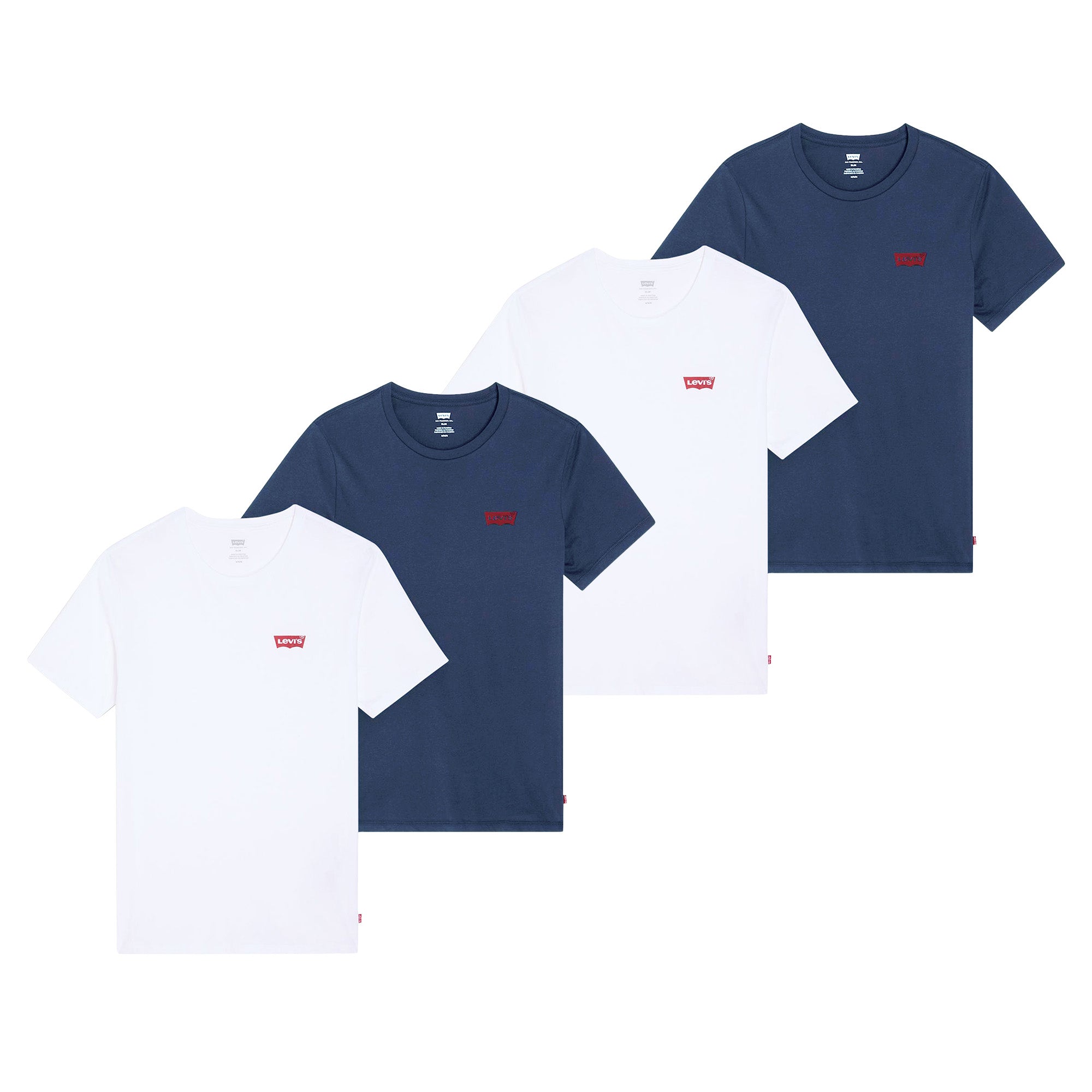 Levi's Herren T-Shirts, 4er Pack - "The Graphic Tee - 4 Pack", Rundhals, Baumwolle