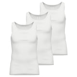 AMMANN Herren Unterhemd 3er Pack - Feinripp, Verlängerter Rücken, Baumwolle