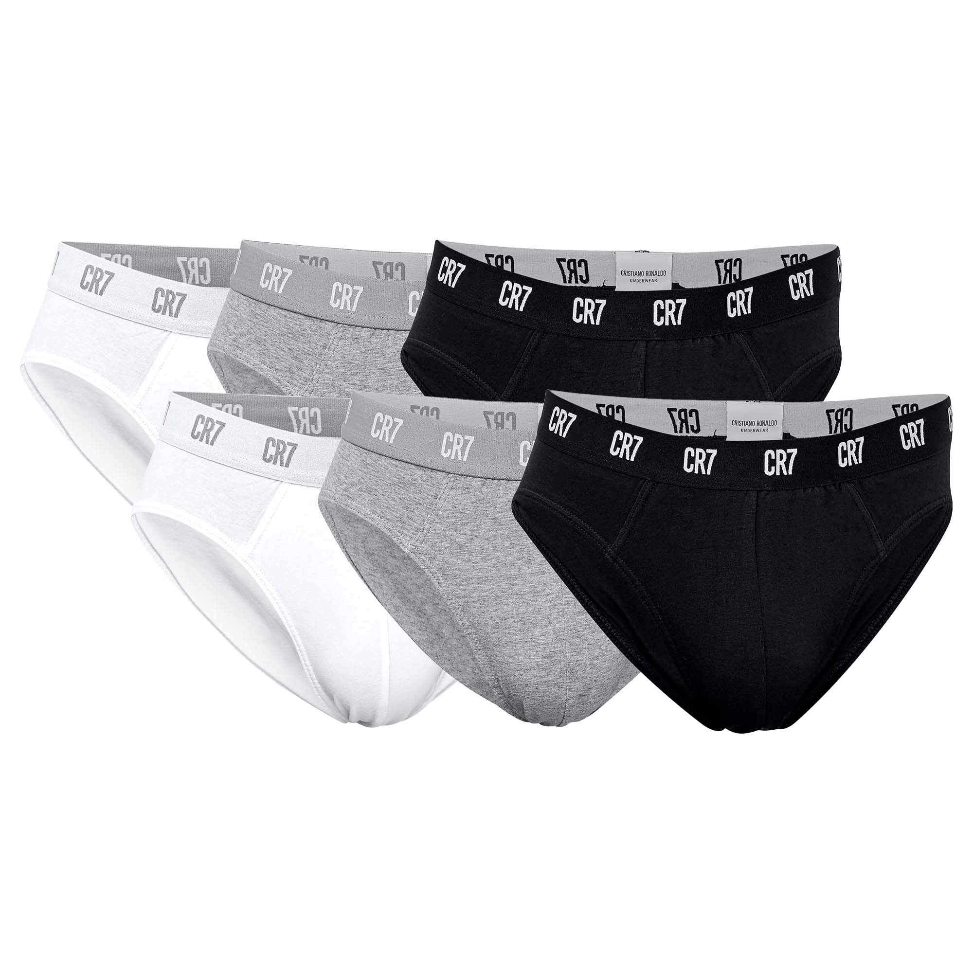 CR7 Herren Slips, 6er Pack - Briefs, Logobund, Stretch Cotton