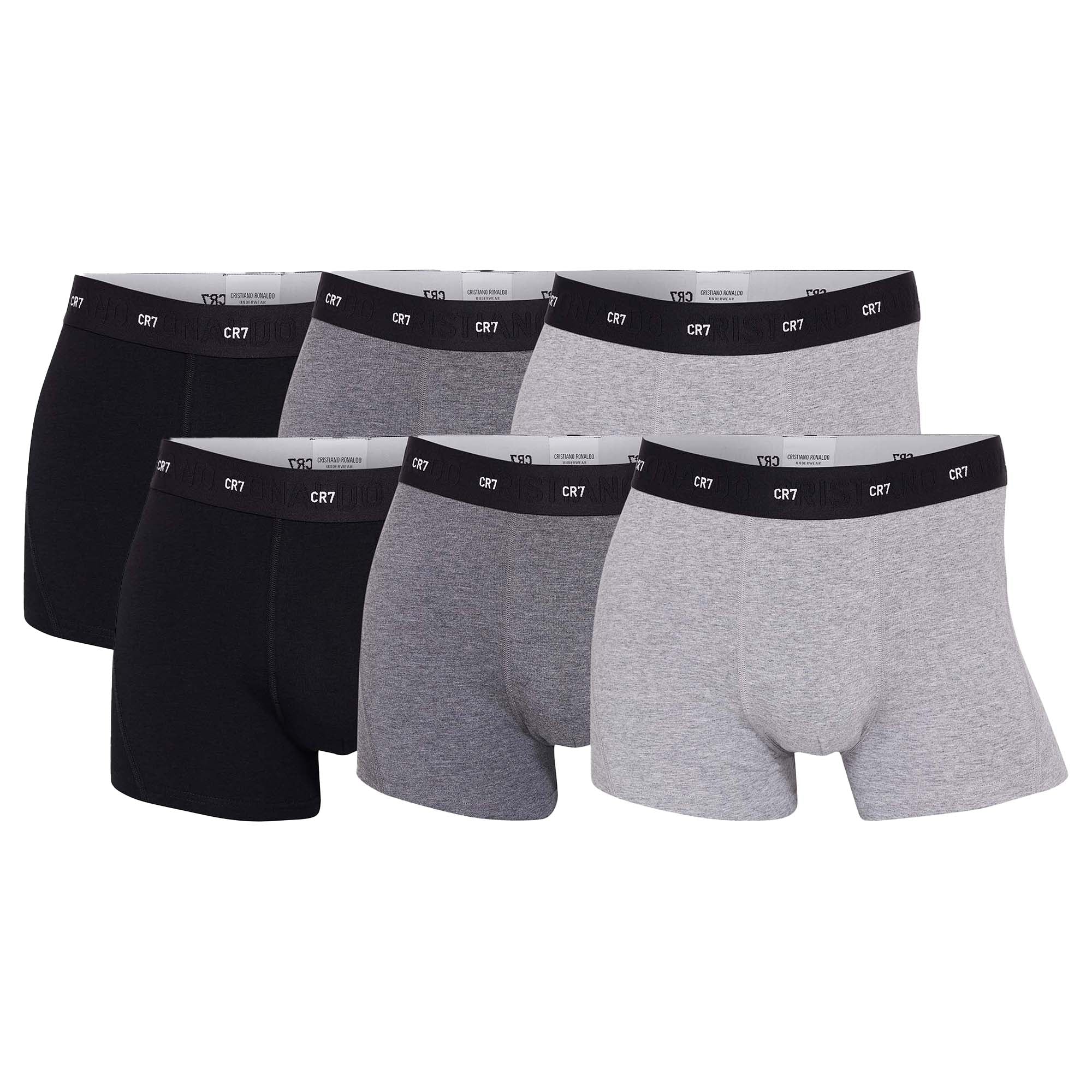 CR7 Herren Boxershorts, 6er Pack - Bambus-Viskose,Trunks, Cotton Stretch, Logobund