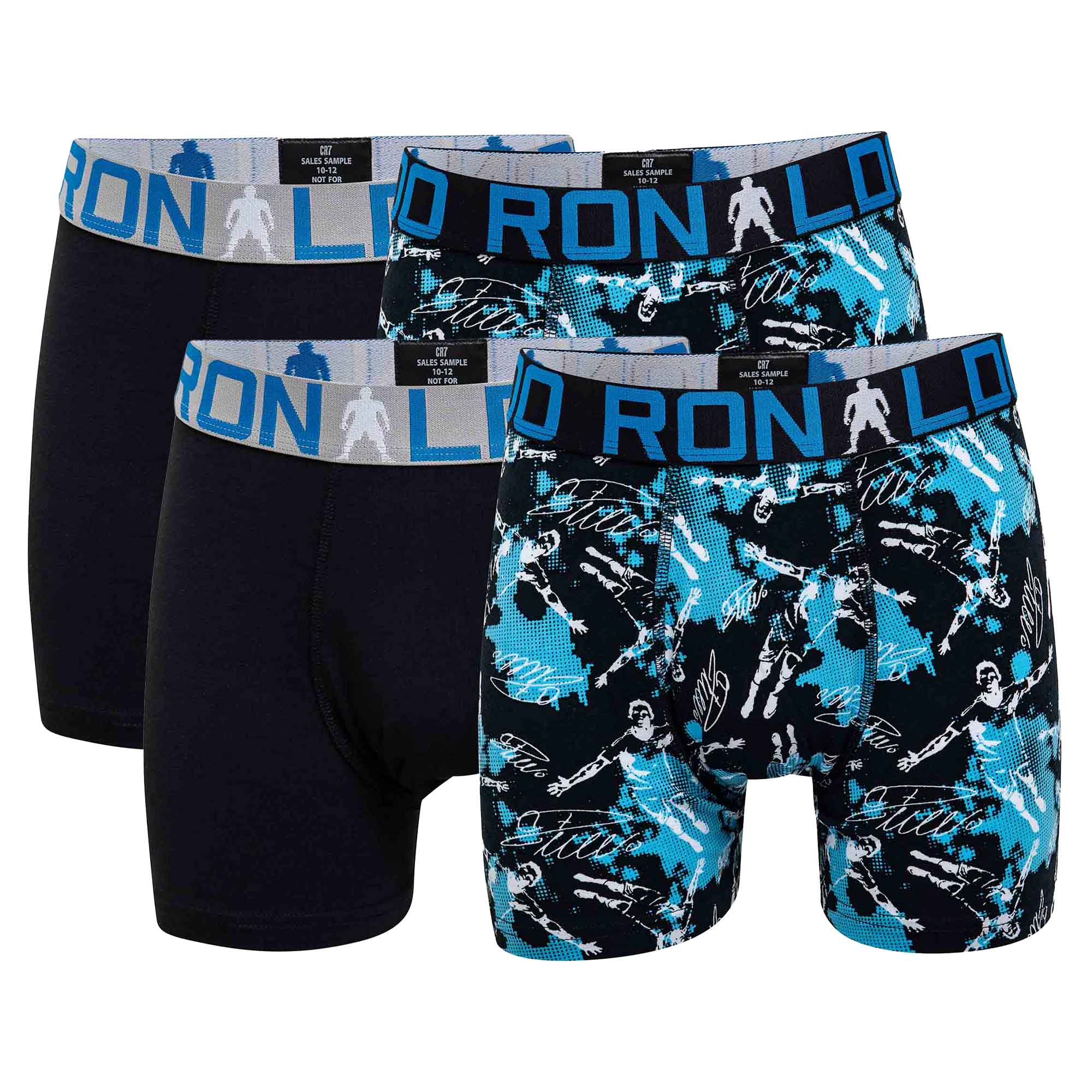 CR7 Jungen Boxershorts, 4er Pack - Trunks, Cotton Stretch, Logobund