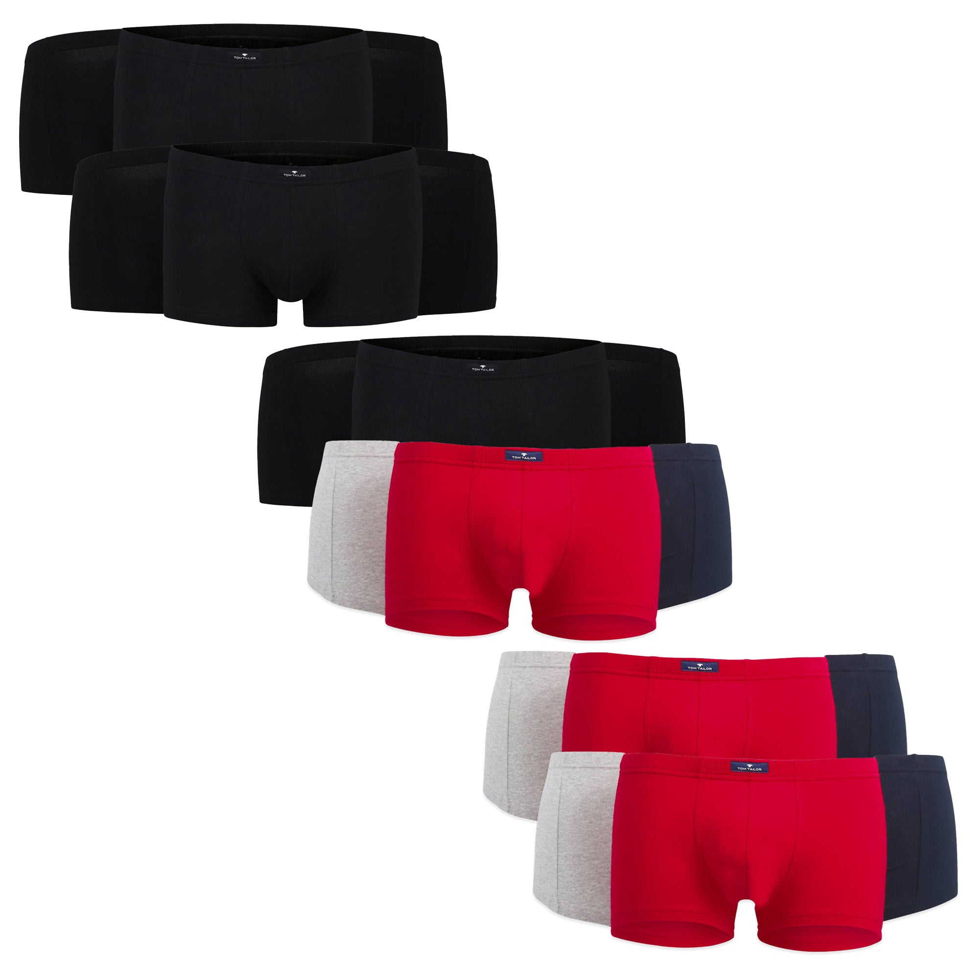 TOM TAILOR Men's Shorts, Pack of 6 - X-LASTIC, Boxer Briefs, Pants, Stretch Cotton